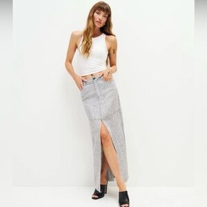 Reformation Tazz Linen Maxi Skirt Vineyard Stripe 4